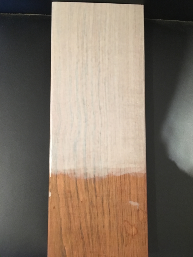 Kan Merbau eller Jatoba gulve lysnes - se billede med hvidpigmenteret lak